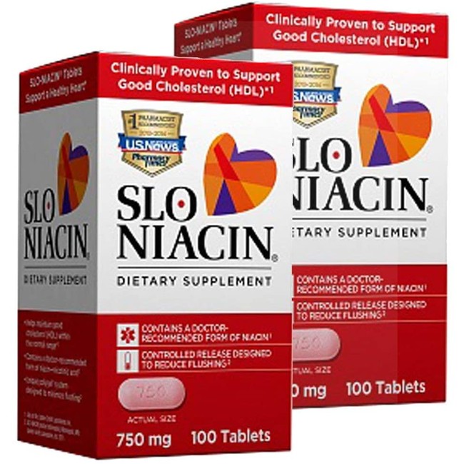Slo-Niacin 750 mg Tablets 100 Tablets (Pack of 2)