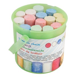 Smart-Planet Street Chalk Bucket in Various Colours – Pack of 15 in Colourful Colours – for Children in Summer – Chalk Set for Outdoor Use – Colouring Chalk