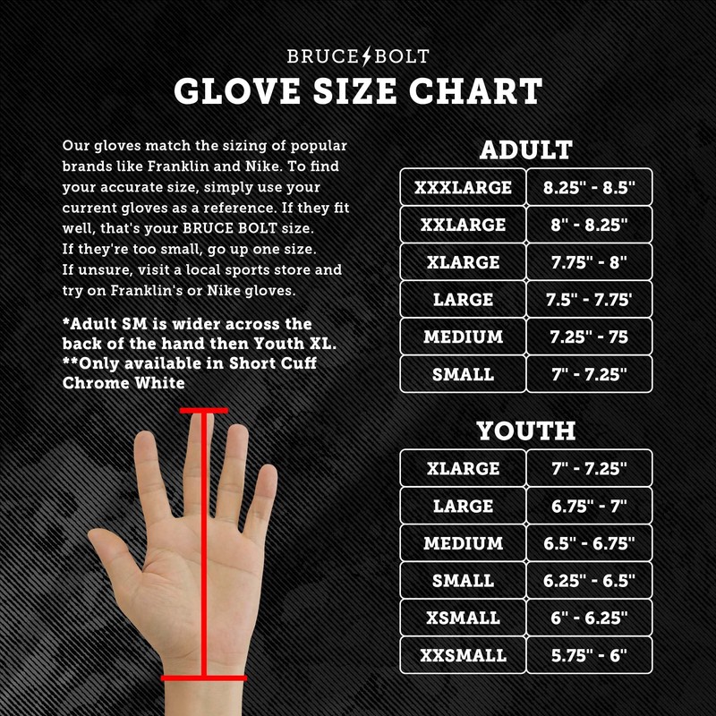 BRUCE BOLT Original Series Long Cuff White Batting Glove -