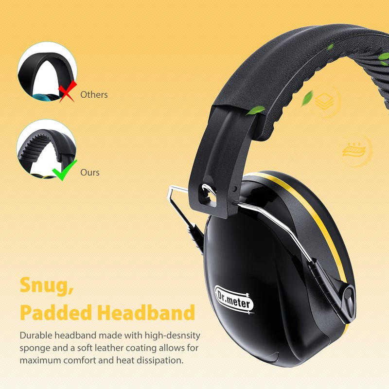 Dr.meter Ear Muffs for Noise Reduction, Pink+Black & Orange