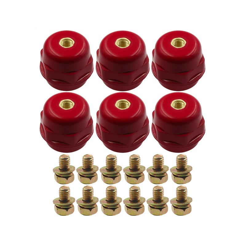 LBY 6pcs Busbar Insulator, SM-25 Polyester Standoff Insulators with Screw(M6),