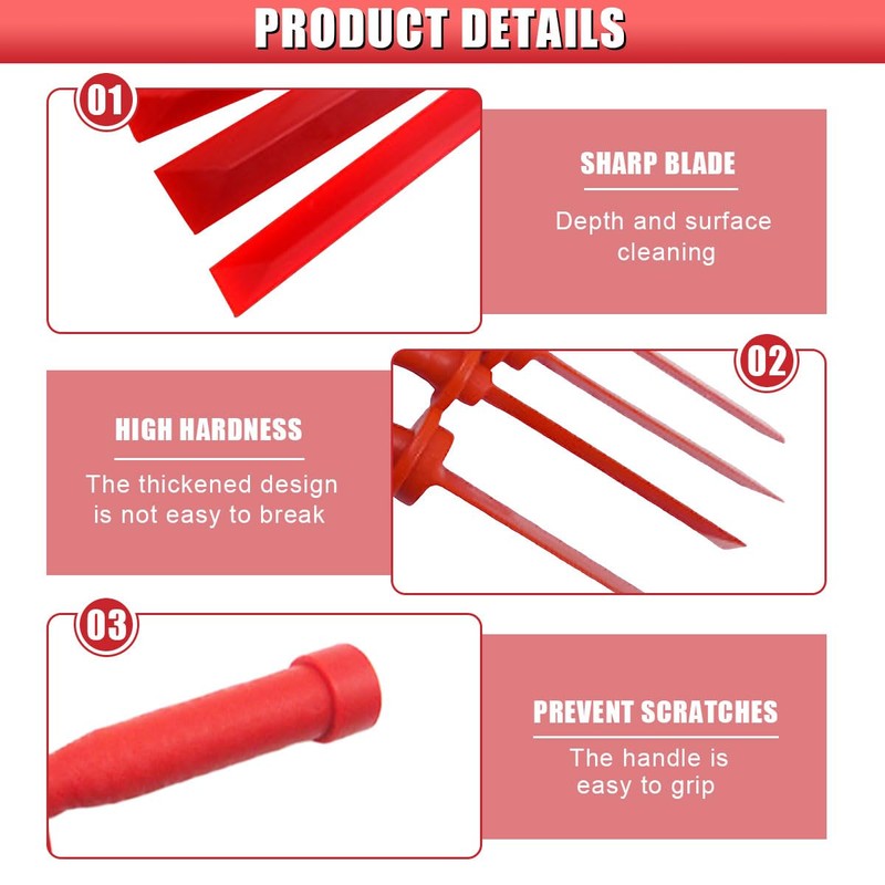 Tuxihapp 4PCS Plastic Chisel Scraper Set, Non-Marring Plastic Scraper Tool