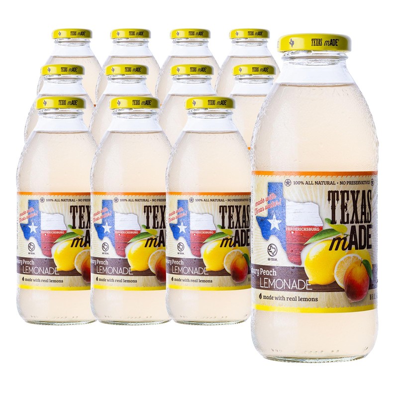 Texas mADE Fredericksburg Peach Lemonade, Lemonade Made with Pure Cane