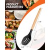 Large Silicone Cooking Spoons, 2 Pack Nonstick Solid and Slotted