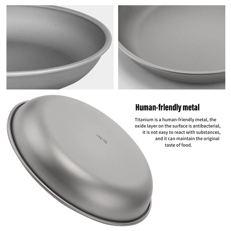 TiTo Titanium Plates Dish Outdoor Camping Tableware Ultralight Round Fruit