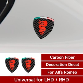 2pcs Universal Sticker Emblem Compatible with Alfa Romeo 147 GT Brera 155 156 159 166 Giulia Mito Giulietta Spider
