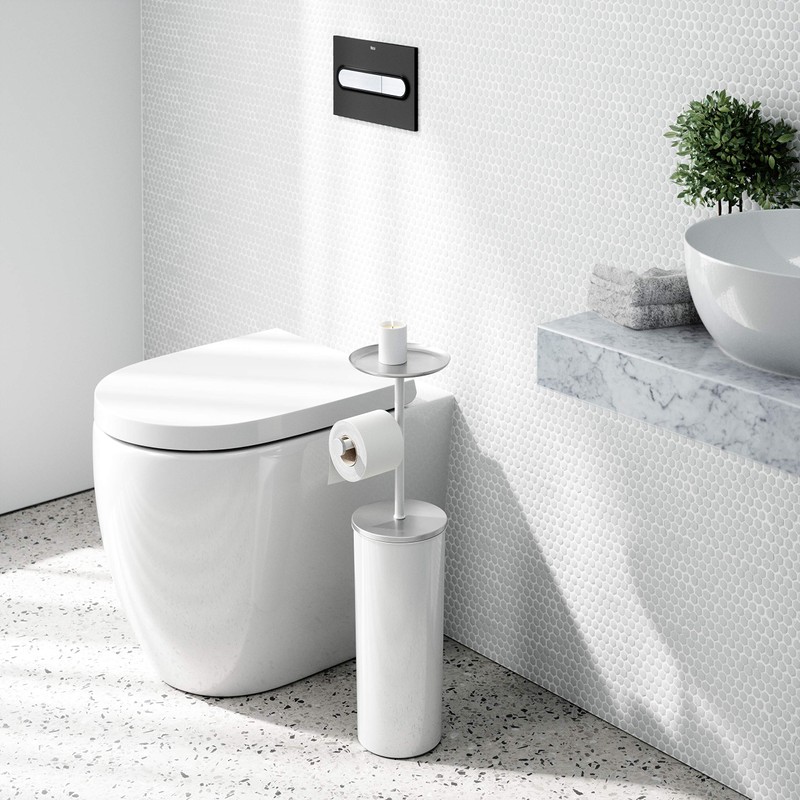 Umbra Portaloo Free Toilet Paper Holder Stand– Attractive Modern Bathroom