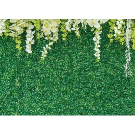 AIIKES 7X5FT Greenery Backdrop with Flowers Green Leaf White Flower Photo Backdrops Bridal Shower Backdrop for Wedding Backdrops Reception Ceremony Birthday Party Decoration 12-063