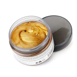 TEEROVA Hair Color Wax, Instant Hair Dye Wax Temporary Hairstyle Cream Mud 4.23 oz Hair Pomades Natural Hairstyle Wax for Men and Women (Gold)