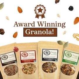 Maple Nut Kitchen Paleo Granola Variety Pack - High Protein, Gluten-Free, Vegan - Southern Cherry Almond, Northern Berry Harvest, Western Cocoa Cayenne, Eastern Apple Pecan - 10 oz Each (The PALEO Collection) 4 Pack