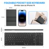 Folding Bluetooth Keyboard, Sync Up to 3 Devices with Numeric