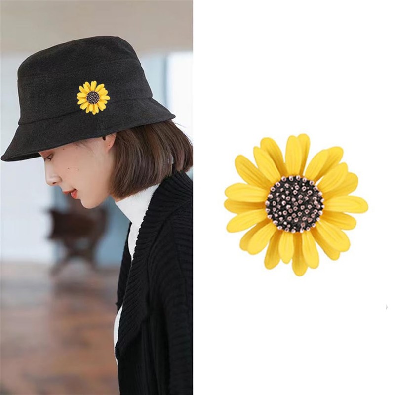 sunjiaqiCute Daisy Flower Brooch Pins Plant Sunflower Suit Lapel Pin