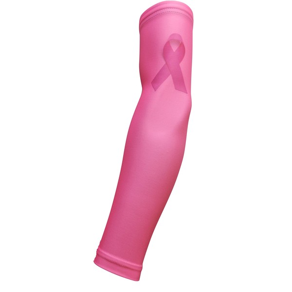 NEW! Moisture Wicking Compression Arm Sleeve (Pink Breast Cancer Ribbon, Medium)