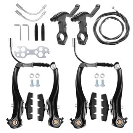 Bicycle Brake Set, Bicycle Brakes, Aluminium Bicycle Brake, V Brake Set, V Brake Set, Bicycle Front Rear Brake Arms for Most Bikes, Road Bikes, MTB, BMX (Black)