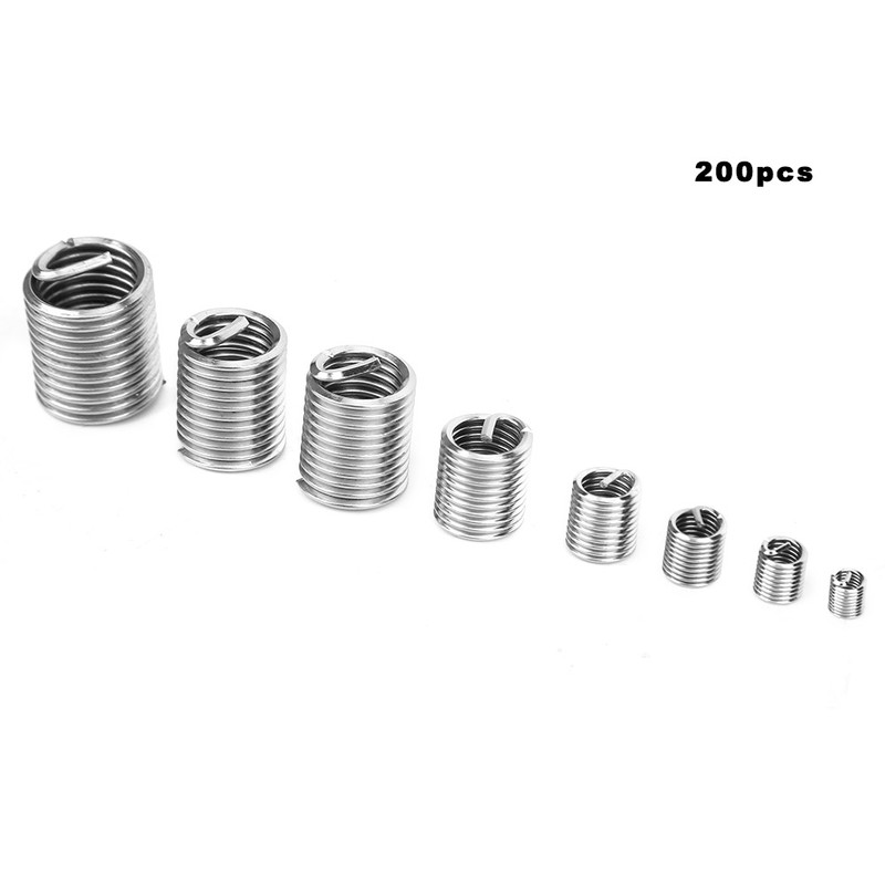 200pcs 304 Stainless Steel Thread Insert M3-M12 Inner Thread Insert