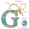 Lilly Pulitzer Leatherette Initial Keychain, Letter Bag Charm for Women,