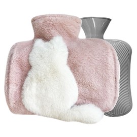 Hot Water Bottle, Cute, Mofumofu Soft, Water Filling Type, 59.1 fl oz (1,500 ml), 0.5 gal (1.5 L), Hot Water Bag, Camping, Plush Toy, Eco Hot Water Bottle, Rubber, No Electricity Required, Cold