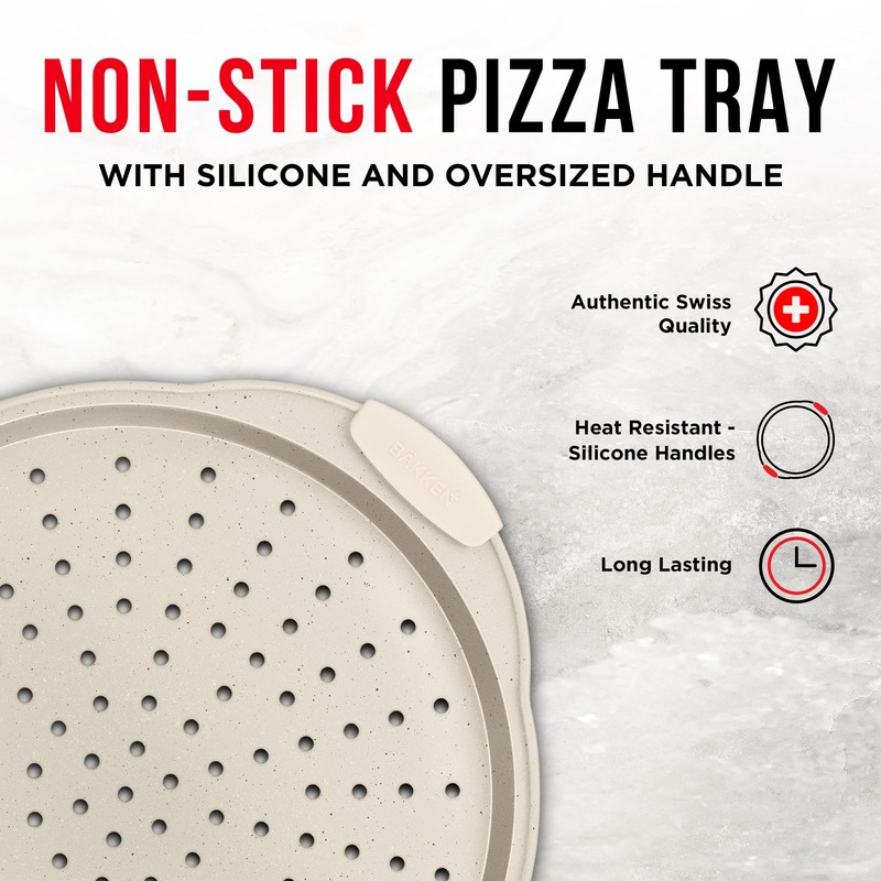 Bakken Pizza Baking Pan - Round Perforated Carbon Steel Pan