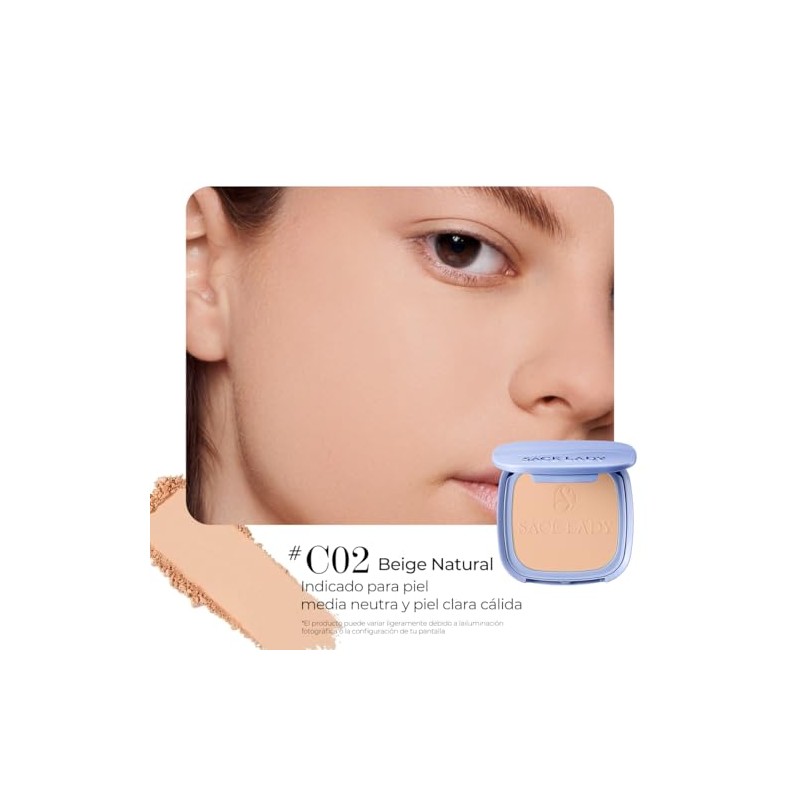SACE LADY Flawless Master Polvo Compacto Waterproof，Maquillaje en Polvo Traslúcido，Control