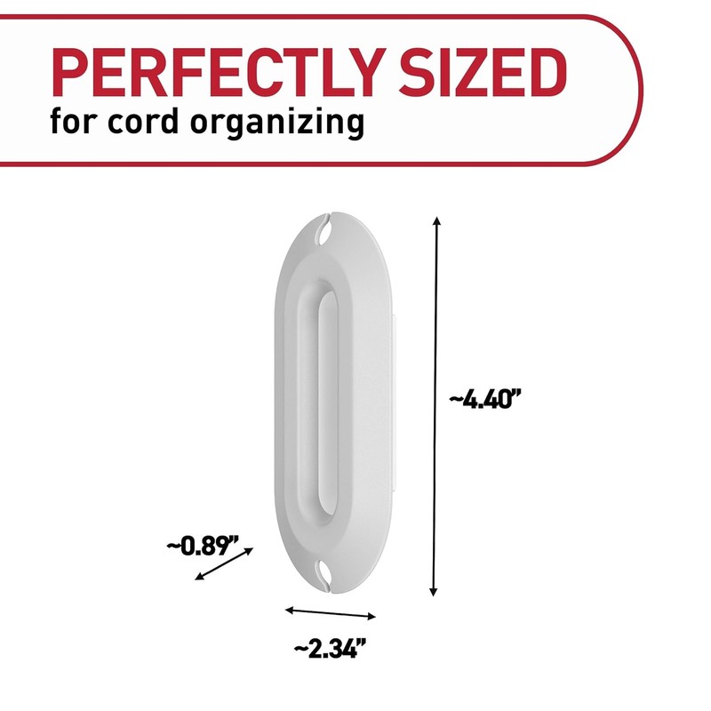 Command Cord Wrap, 2 Units and 4 Medium Strips, White,