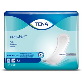 TENA ProSkin Moderate Long Absorbent Pads for Women, Long Length, 60 count