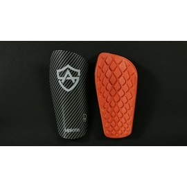 Shin Guards for Soccer – Youth & Adult Sizes for Kids, Boys, Girls, Men, Women – Carbon-Textured Protective Shin Pads with Free Bag for Cleats & Guards - Large