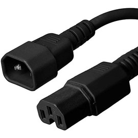 IEC C14 to IEC C15 Power Cord - 7 Foot, 10A/250V, 18/3 AWG - Iron Box Part # IBX-9991-07 (7 ft)