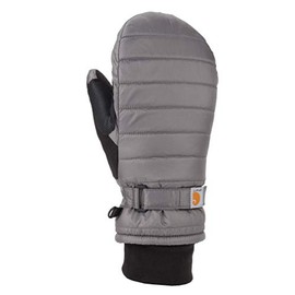 Carhartt Women's Quilts Insulated Mitten Gloves for Cold Weather, charcoal