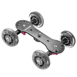 NEEWER Scaled Cámara Cuadro Dolly Slider con 10Kg Capacidad de Carga Diseño de Patinador Varillas de Aluminio Giratorio Ruedas de Goma(1/4,3/8" Tornillo para DSLR Cámaras de Vídeo)