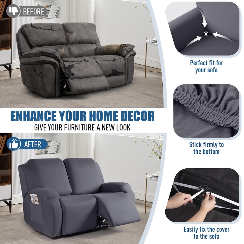 TAOCOCO Recliner Loveseat Covers Stretch Sofa Covers for 2 Seat