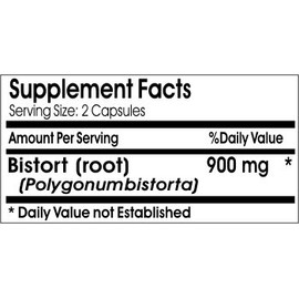 Bistort Root 900mg ~ 90 Capsules - No Additives ~ Naturetition Supplements