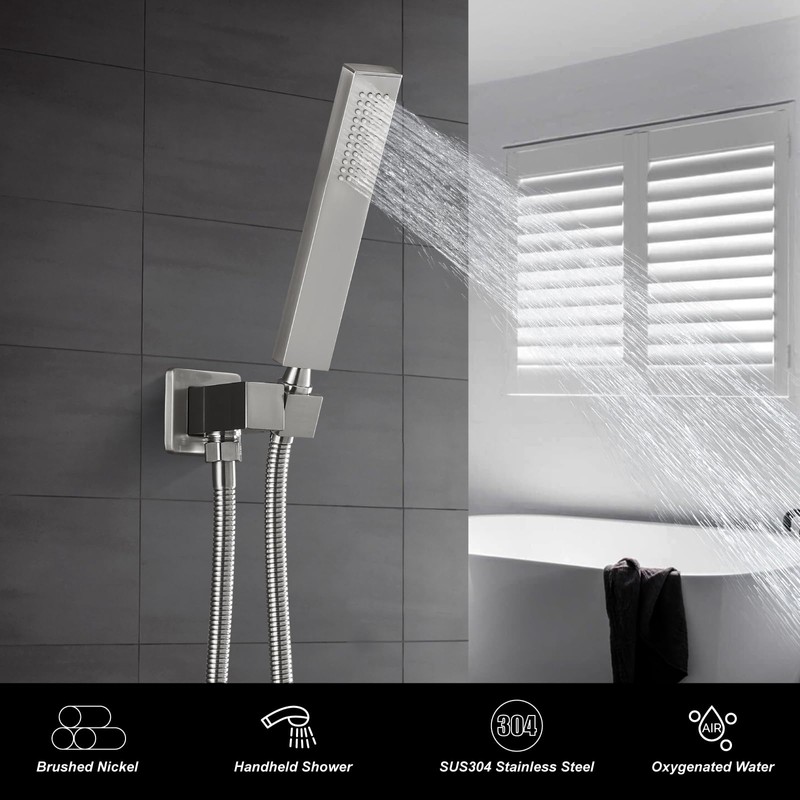 Heyalan SUS304 Stainless Steel Handheld Shower Wand High Pressure Luxury
