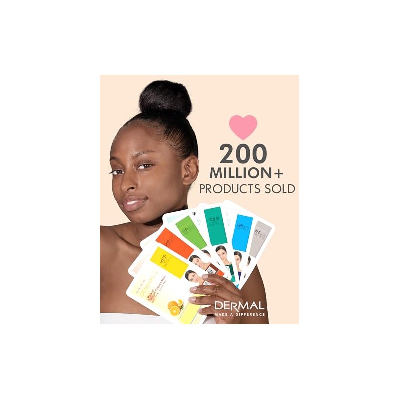 Dermal Mascarillas Faciales Coreanas de Jalea Real y Col geno