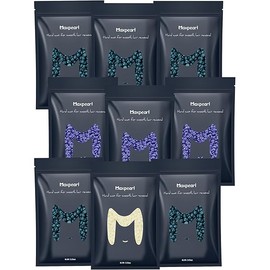 Maxpearl Hard Wax Beads Pack of 9 - Brazilian, Bikini Waxing, Face, Eyebrows, Underarms, Arms, Chest, Back, Legs, Jasmine, Coconut & Lavender Formula, 31.5oz