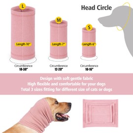 Dog Quiet Ear Covers for Ear Protection, Calming Ear Muffs for Medium Large Dogs Hood for Anxiety Relief/Calming/Warm (Medium, Pink Earmuffs)