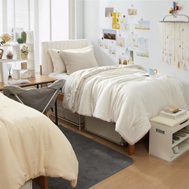 Dorm Haul® Cozy College Comforter Set - Twin XL Bedding - Jet Stream/Oat Milk