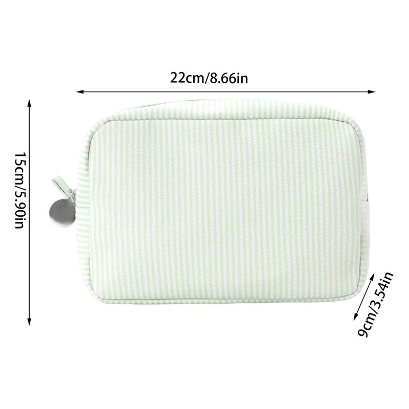 Travel Makeup Bag - Stripe Cosmetic Storage Case - Toiletry