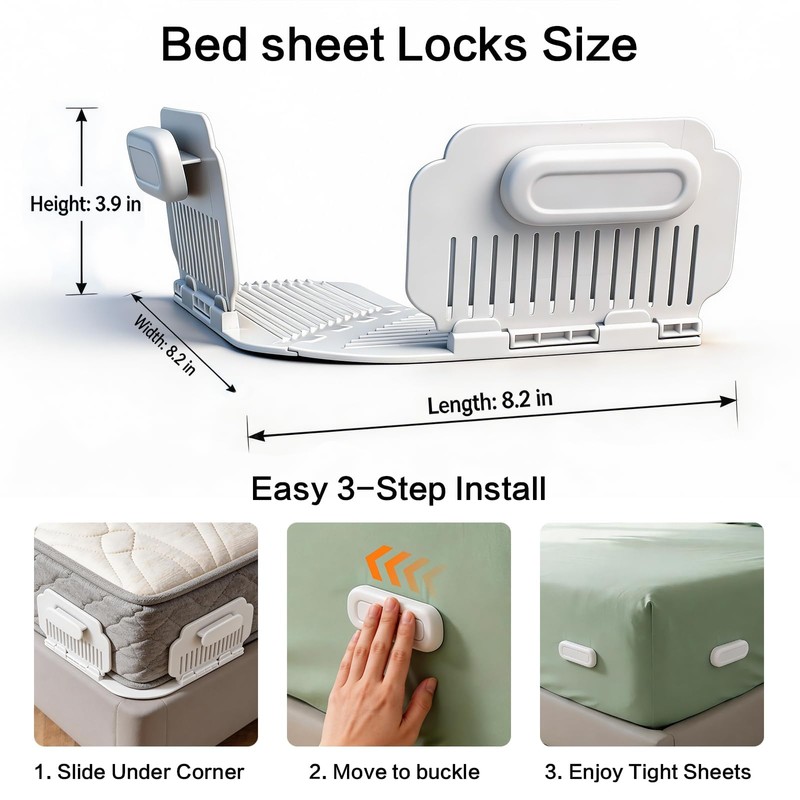 Bed Sheet Holders for Corners, Bed Sheet Clips Suitable for