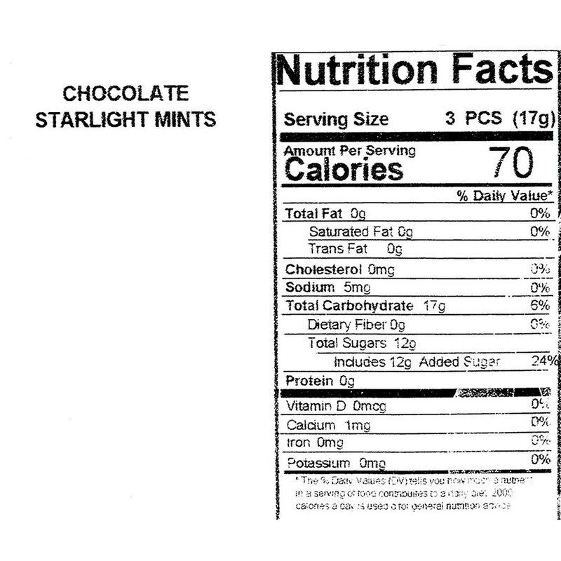 SweetGourmet Chocolate Mint Starlight | Clear Wrap Bulk Hard Candy