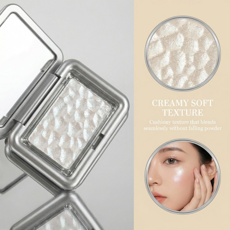 Face Highlighter Palette, Shimmer Glitter Bronzer Makeup, Pealen White Face