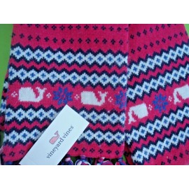 VINEYARD VINES WINTER SCARF KNIT FAIRISLE WHALE SNOWFLAKE NEW