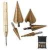 Bamyli 6 Pcs Step Drill Bits Set High Speed Steel