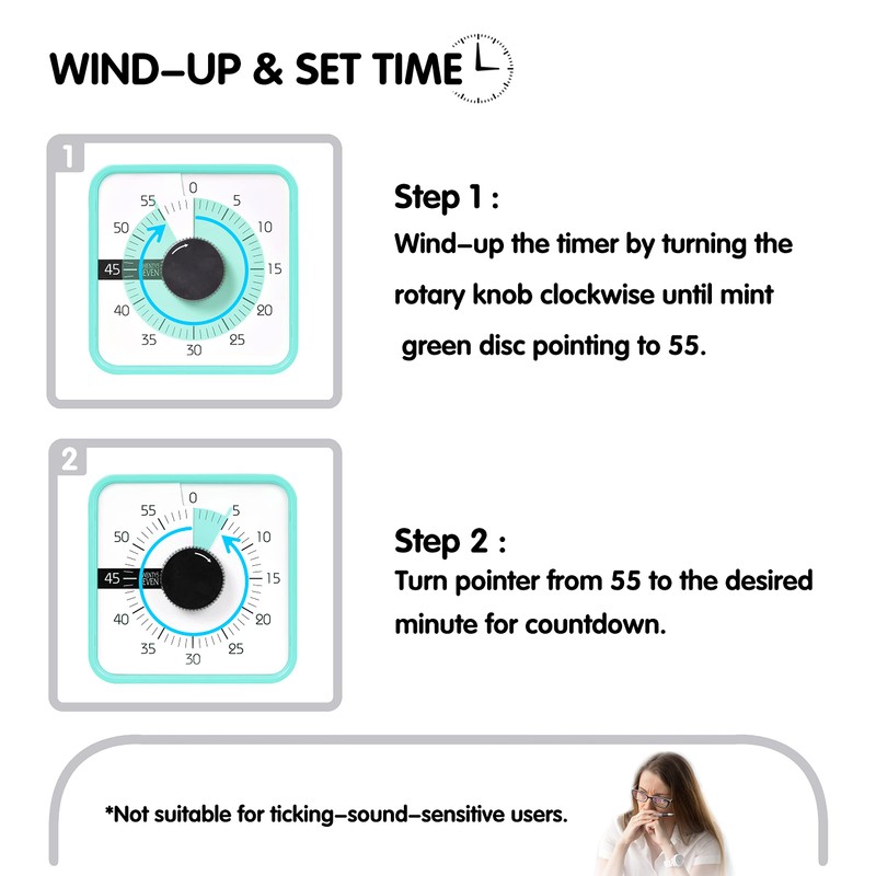 TWENTY5 SEVEN Countdown Timer 7.5 inch; 60 Minute 1 Hour