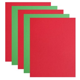 Hysiwen 20 Sheets Red and Green Christmas Color Cardstock 8.5 x 11 Inches, 250gsm/92 lb Thick Craft Paper for Making Cards, Invitations, Paper Crafts or Drawing