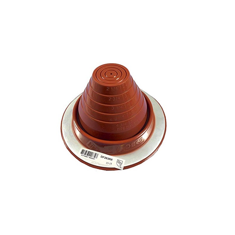 Dektite #3 Red Silicone Metal Roof Pipe Flashing, High Temp,