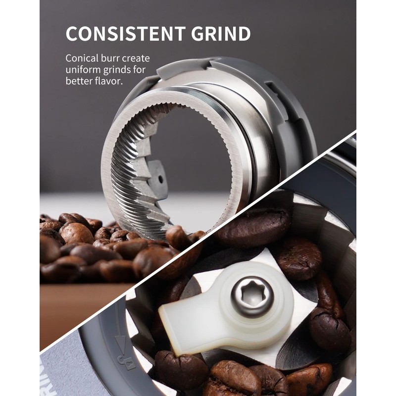 SHARDOR Conical Burr Espresso Coffee Grinder Electric with Precision Timer