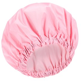 Tyqour Reusable Shower Cap, Hair Cap for Shower, Washable Hair Cover, Waterproof Shower Bonnet, Elastic Bath Hat Cap for Long Hair Silk Hair Bonnet(Pink)