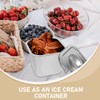 DEARMAMY Ice Cream Storage Box Metal Container with Lid Ice