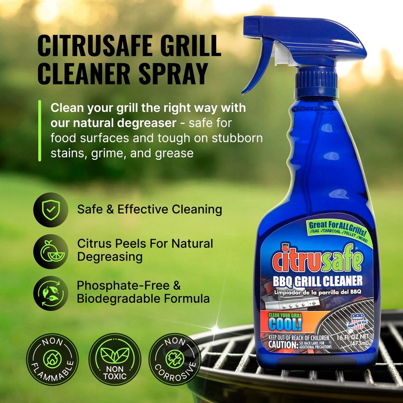 Citrusafe BBQ Grill Cleaner Spray for Outdoor Grill 16 OZ