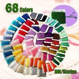 400+Pcs String Bracelet Making Kit, Friendship Bracelet String Kit with 68 Skeins Embroidery Floss Cross Stitch Thread, Friendship Bracelet Beads, 34Pcs Embroidery Tools